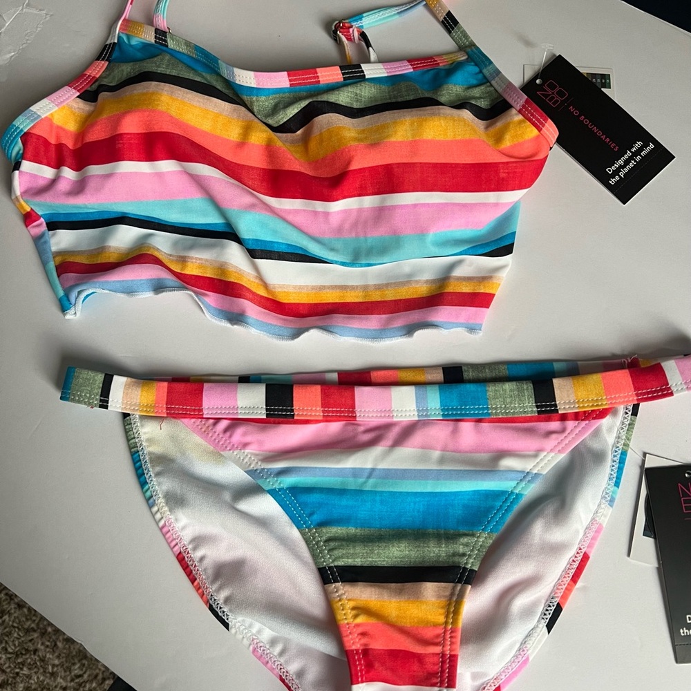Colorful Striped Bikini Set